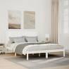  Extra Long Bed Frame without Mattress White 140x210 cm Solid Wood Colour white Size 140 x 210 cm 