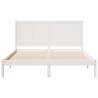 Extra Long White Bed Frame 140x210 cm - Solid Wood | HipoMarket