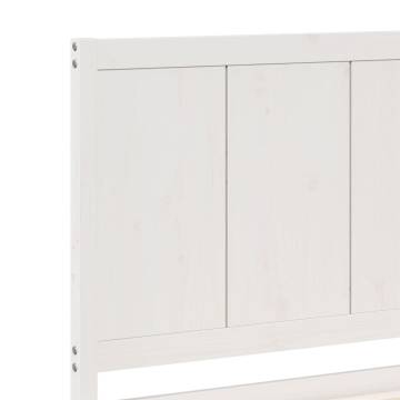 Extra Long White Bed Frame 140x210 cm - Solid Wood | HipoMarket