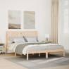  Extra Long Bed Frame without Mattress 160x220 cm Solid Wood Colour natural Size 160 x 220 cm 