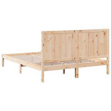 Extra Long Solid Wood Bed Frame 160x220 cm | Hipomarket UK