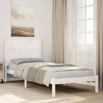 Extra Long White Bed Frame 100x220 cm | Solid Pinewood