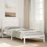  Extra Long Bed Frame without Mattress White 100x220 cm Solid Wood Colour white Size 100 x 220 cm 