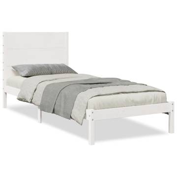 Extra Long White Bed Frame 100x220 cm | Solid Pinewood