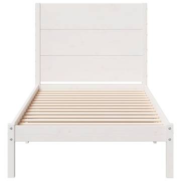 Extra Long White Bed Frame 100x220 cm | Solid Pinewood