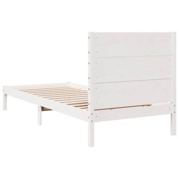 Extra Long White Bed Frame 100x220 cm | Solid Pinewood