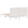 Extra Long Bed Frame 140x220 cm - Solid Wood White | Hipo Market