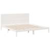 Extra Long White Bed Frame 200x220 cm - Solid Wood