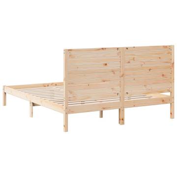 Extra Long Solid Wood Bed Frame 160x220 cm - Durable & Stylish