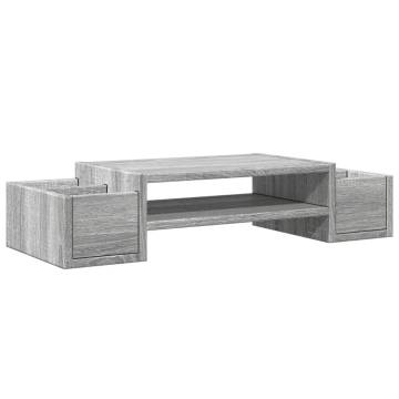 Monitor Stand with Storage - Grey Sonoma | HipoMarket UK