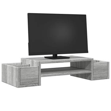 Monitor Stand with Storage - Grey Sonoma | HipoMarket UK