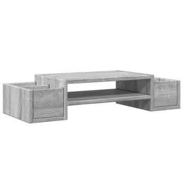 Monitor Stand with Storage - Grey Sonoma | HipoMarket UK