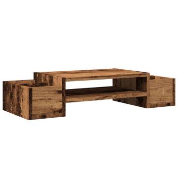 Monitor Stand with Storage - Old Wood | Hipomarket UK