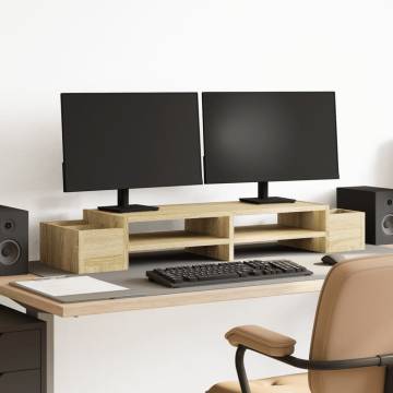 Monitor Stand with Storage - Sonoma Oak | Hipo Market