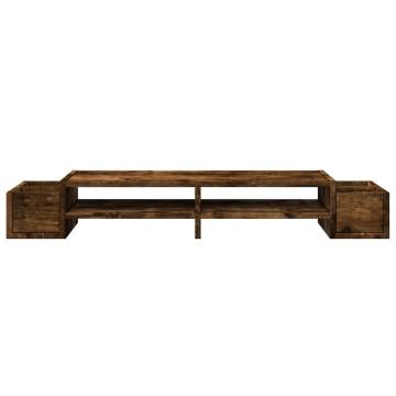 Monitor Stand with Storage - Smoked Oak | HipoMarket