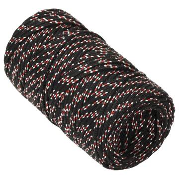 Durable Black Boat Rope 2mm 25m - Perfect for Sailing & Boating