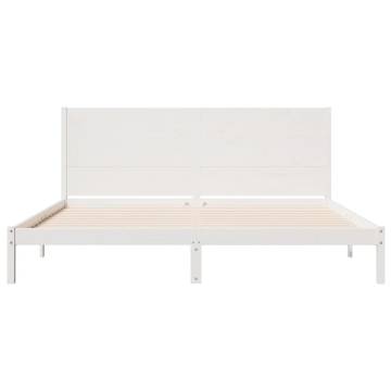 Extra Long White Bed Frame 180x220 cm | Durable Solid Wood