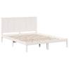 Extra Long White Bed Frame 160x210 cm - Solid Wood Design