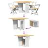 5 Piece Butterfly Dining Set - Corona Foldable White Pinewood