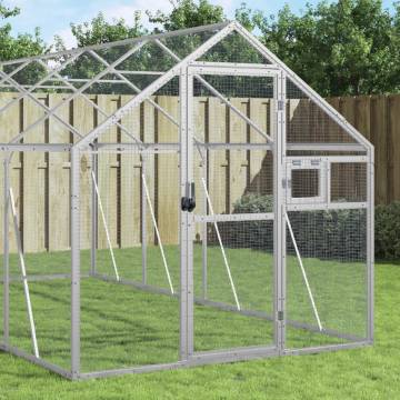 Aviary Silver 1.79x8x1.85 m Aluminium | Safe & Spacious Bird Cage