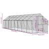 Aviary Silver 1.79x8x1.85 m Aluminium | Safe & Spacious Bird Cage