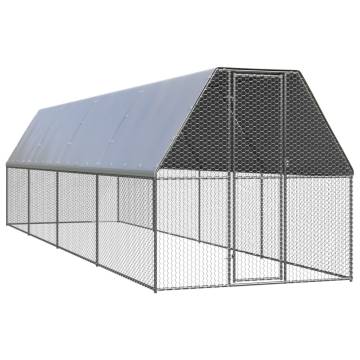 Galvanised Steel Chicken Cage 2x8x2 m - Outdoor Hen Enclosure