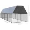 Galvanised Steel Chicken Cage 2x8x2 m - Outdoor Hen Enclosure