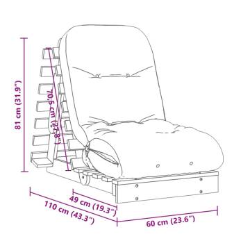 Futon Sofa Bed with Mattress - Durable Impregnated Pinewood