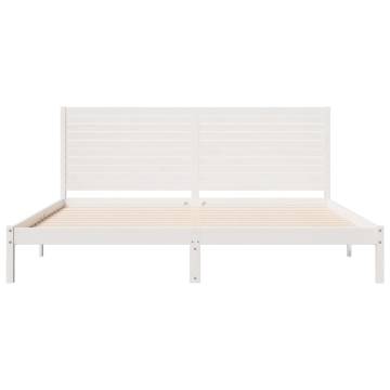 Extra Long White Bed Frame 200x220 cm | Solid Wood Comfort