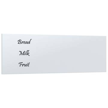 Wall-Mounted Magnetic Board - White Tempered Glass 80x30 cm