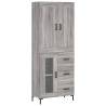 Stylish Highboard Grey Sonoma - Engineered Wood Storage