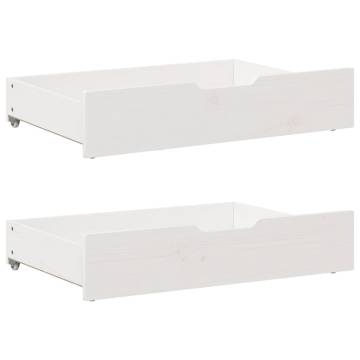 Under-Bed Drawers 2 pcs White - Solid Pine Storage Solution