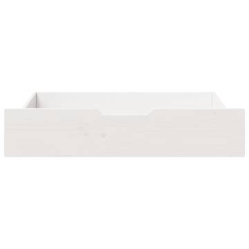 Under-Bed Drawers 2 pcs White - Solid Pine Storage Solution