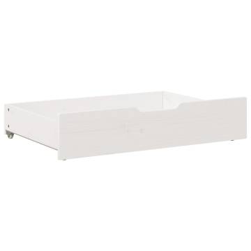 Under-Bed Drawers 2 pcs White - Solid Pine Storage Solution