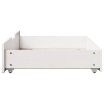 Under-Bed Drawers 2 pcs White - Solid Pine Storage Solution