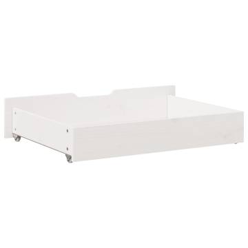 Under-Bed Drawers 2 pcs White - Solid Pine Storage Solution