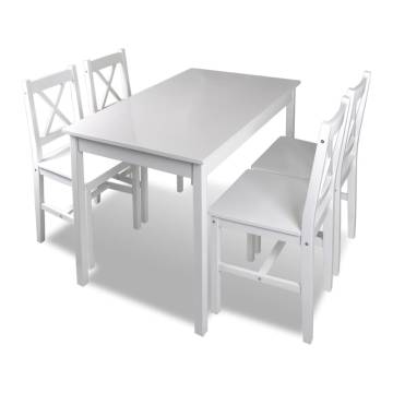 5 Piece White Dining Set - Elegant & Durable | Hipo Market