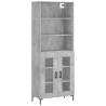 Stylish Highboard Concrete Grey - Engineered Wood Storage