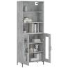 Stylish Highboard Concrete Grey - Engineered Wood Storage