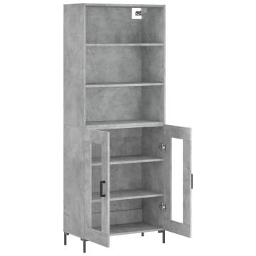 Stylish Highboard Concrete Grey - Engineered Wood Storage