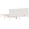 Extra Long White Bed Frame - Solid Wood 200x210 cm | Hipo Market