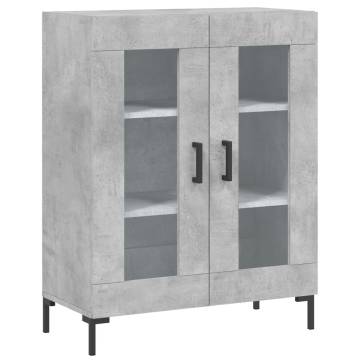 Stylish Highboard Concrete Grey - Engineered Wood Storage