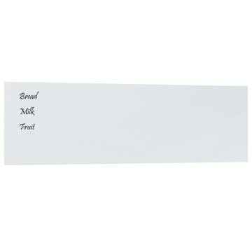 Wall-Mounted Magnetic Board White 100x30 cm - Tempered Glass