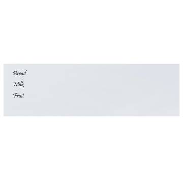 Wall-Mounted Magnetic Board White 100x30 cm - Tempered Glass