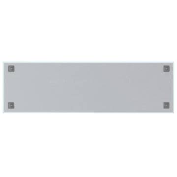 Wall-Mounted Magnetic Board White 100x30 cm - Tempered Glass