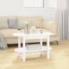 Elegant White Coffee Table - Solid Pine 80x45 cm