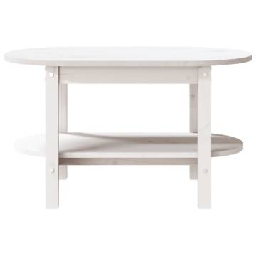 Elegant White Coffee Table - Solid Pine 80x45 cm