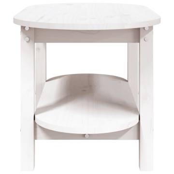 Elegant White Coffee Table - Solid Pine 80x45 cm