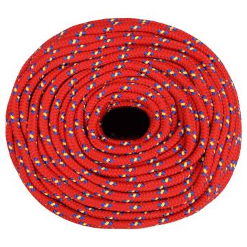 Boat Rope Red 8mm 50m Polypropylene for Sailing & Boating