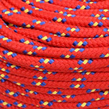 Boat Rope Red 8mm 50m Polypropylene for Sailing & Boating